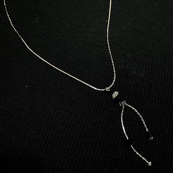 Black swarovski crystal with silver cable chain necklace - Picture 1 of 1